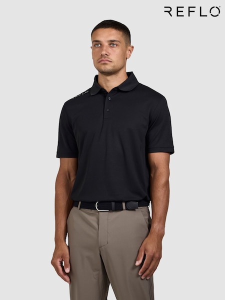 Schwarz - Regular Reflo Bohai Short Sleeve Polo Shirt