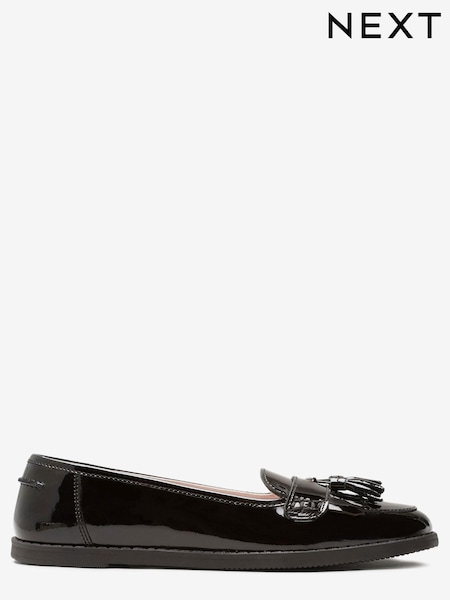 Black Patent Standard Fit (F) School Leather Tassel Loafers (436132) | €20 - €25