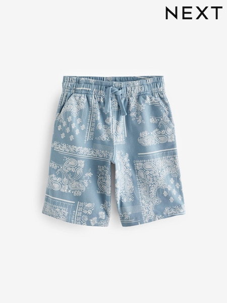 Blue 100% Cotton Bandana Print Jersey Shorts (3-16yrs) (436155) | €7 - €10