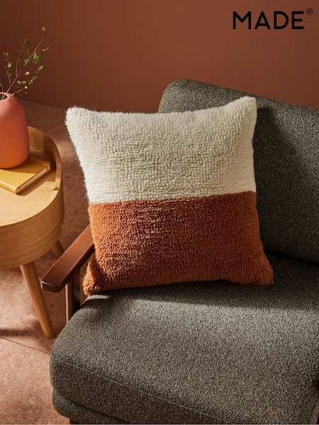 MADE.COM Red Lori Tufted Berber Cushion (436399) | €34