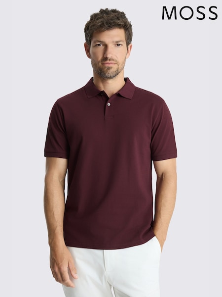 Burgundy Red - Regular Moss Pique Polo Shirt