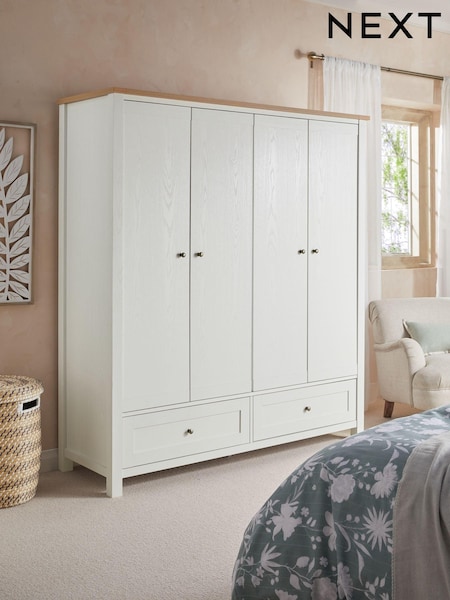 Chalk Malvern Paint Effect 4 door, 2 drawers Wardrobe (437578) | €1,050