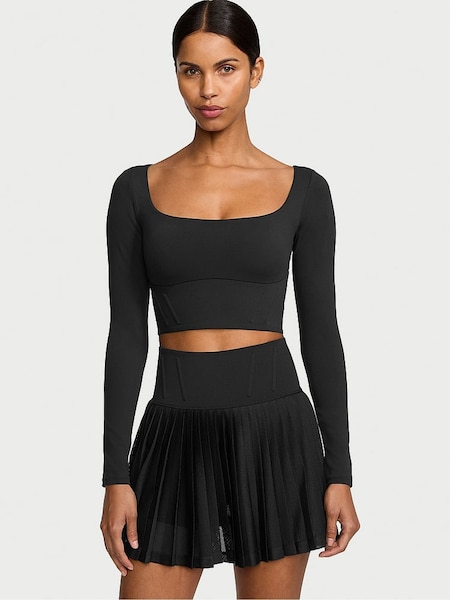 Victoria's Secret Pure Black VS Elevate Cropped Long Sleeve Corset Top (437677) | €52