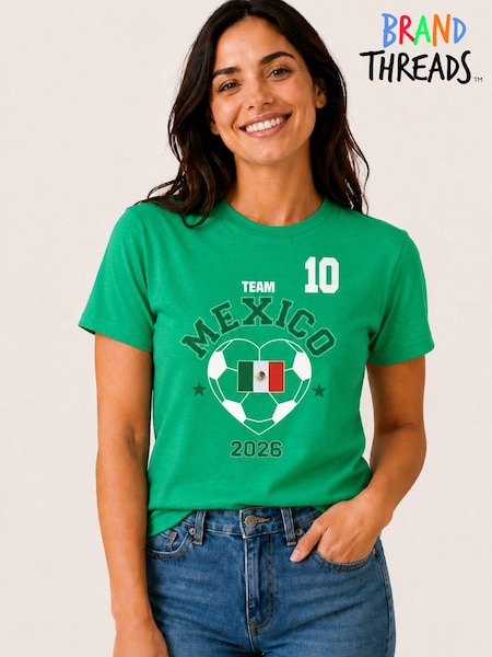 Green - Brand Threads Mexico Football T-shirt