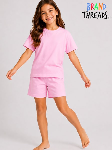Pink - Brand Threads Essentials Short Pyjamas Set