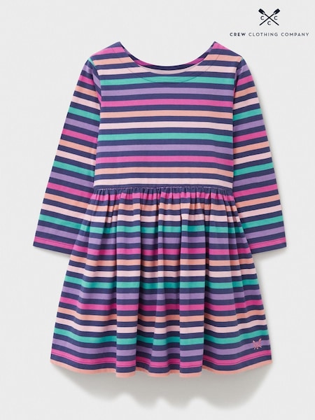 Crew Clothing 100% Cotton Multi Stripe Jersey Dress (438303) | 194 LEI - 253 LEI
