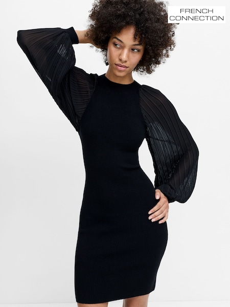 Black - French Connection Krista Organza Ruffle Dress