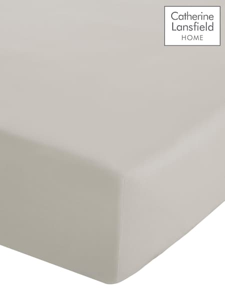 Catherine Lansfield Cream Percale Fitted Sheet (438686) | ₪55 - ₪91
