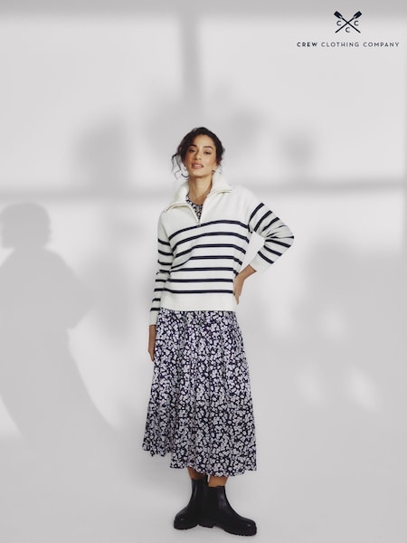 Crew Clothing Knitted Stripe Half Zip Jumper (438787) | €26