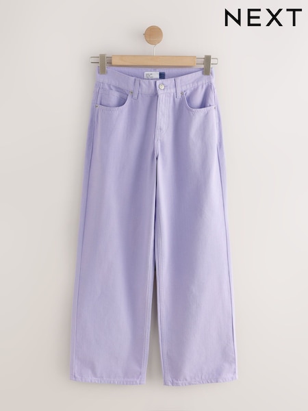Lilac Purple - Wide Leg Denim Jeans