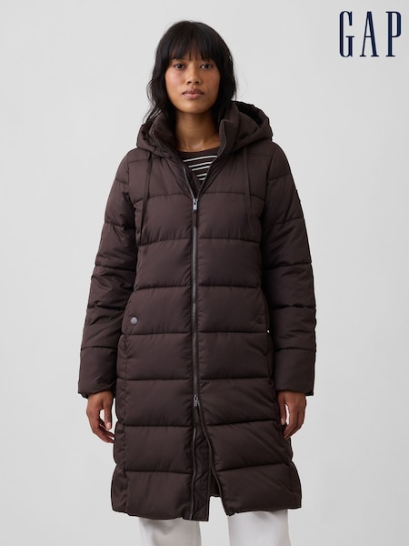 Braun - Gap Relaxed Midi Puffer Coat