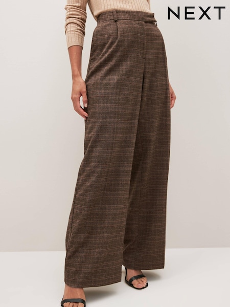 Braun Kariert - Wide Leg Trousers (439048) | 16 €