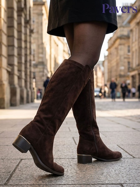 rjava - Pavers Wide Fit Smart Long Boots