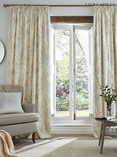 Laura Ashley 100% Cotton Pussy Willow Lined Pencil Pleat Curtains (439179) | 94 € - 234 €