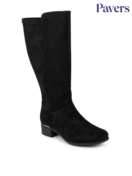 Black - Pavers Wide Fit Smart Long Boots