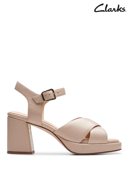 Clarks Natural Suede Ritzy 75 Rae Sandals (439307) | €57