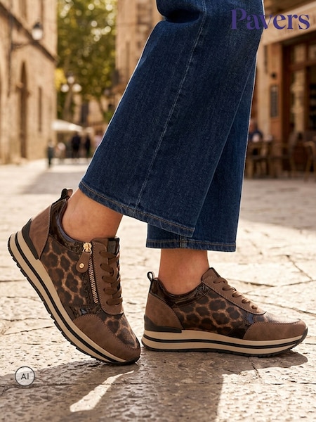 rjava - Pavers Zip-up Laced Trainers