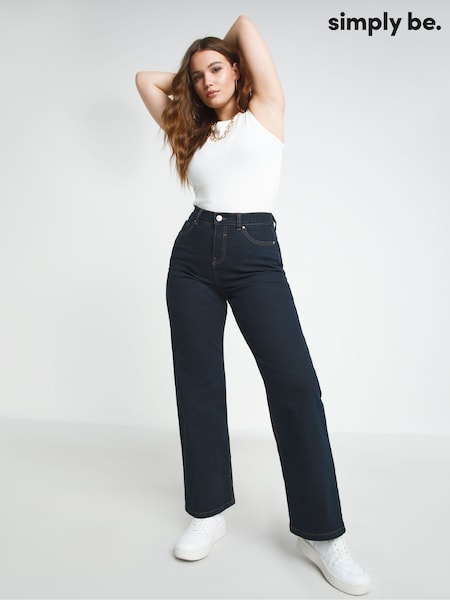 Albastru - Blugi Simply Be 24/7 cu croi larg (439612) | 146 LEI