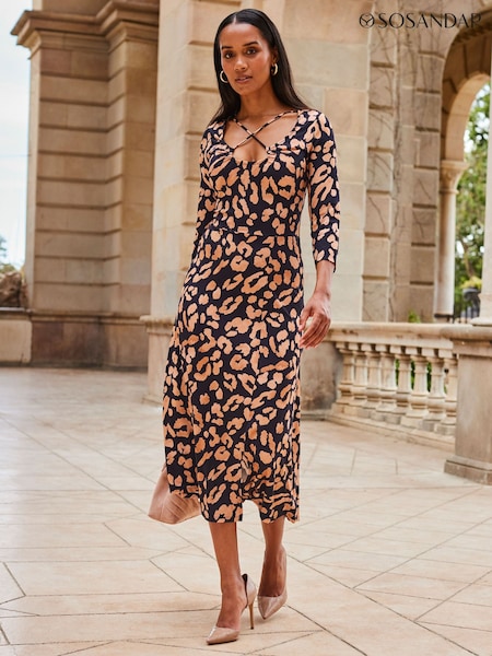 Sosandar Cross Strap Midi Dress (439623) | €82