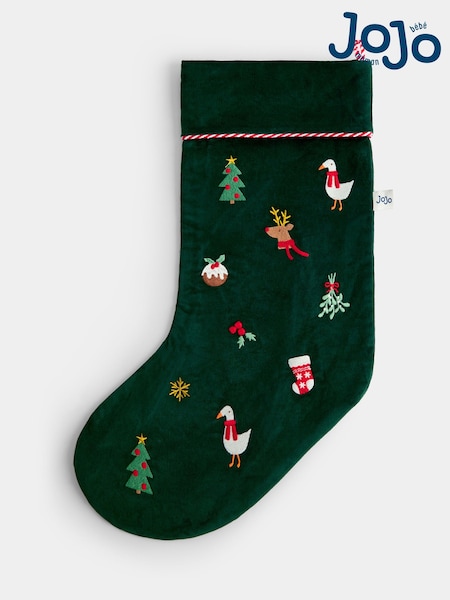Jojo Maman Bébé Christmas Embroidered Cord Stocking