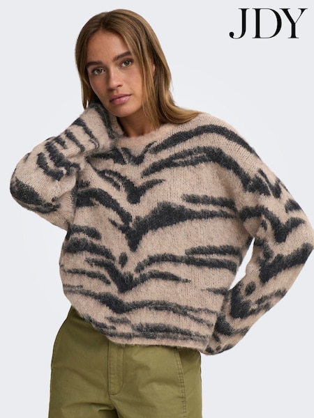 Звериный принт - Jdy Fluffy Print Jumper