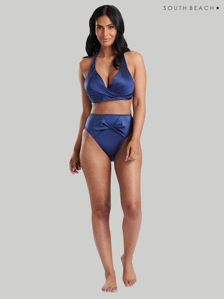 South Beach Navy Twist Bikni Top And High Waist Briefs (439942) | €21.50