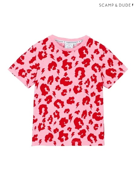 وردي - Scamp & Dude Leopard & Lightning Bolt T-shirt