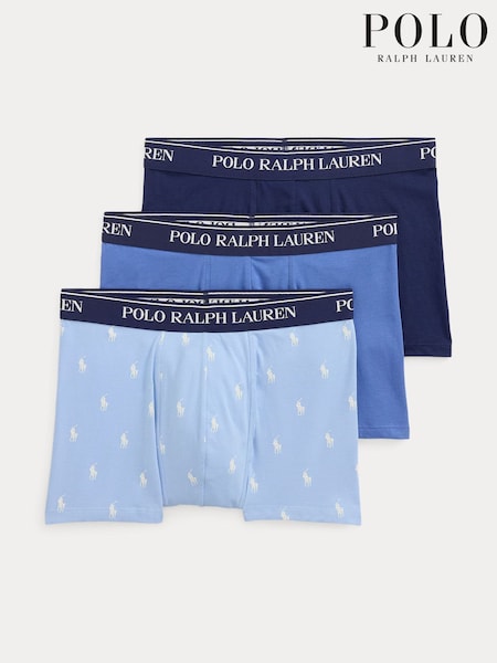 Albastru - Regular Polo Ralph Lauren Classic Trunks 3 Pack