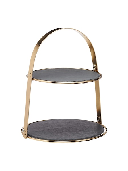 2 Tier 29x35cm Slate Serving Stand (440305) | 61 €