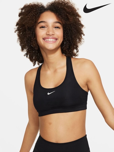 שחור - Nike Dri-fit Swoosh Support Bra (440776) | ‏126‏₪