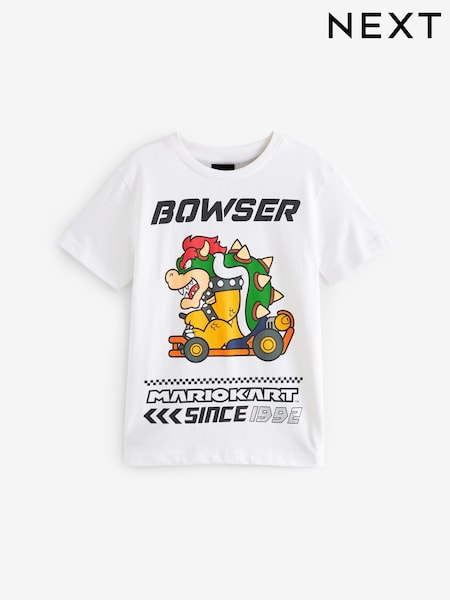 Bowser White Gaming T-Shirt (3-16yrs) (441590) | €7 - €11