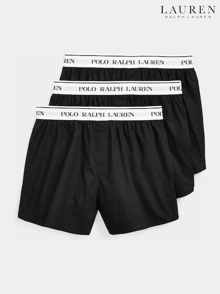 Black - Regular Ralph Lauren Cotton Boxers 3 Pack