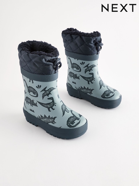 Синий с динозаврами - Thermal Thinsulate™ Lined Cuff Wellies (441673) | €18 - €21