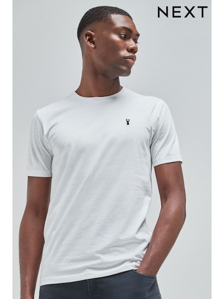White Regular Fit 100% Cotton Stag T-Shirt (442505) | 49 QAR