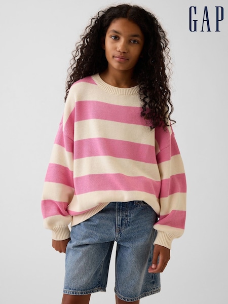 Pink Stripe - Gap Oversized Sweater (4-13yrs)