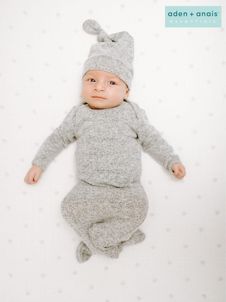 aden + anais Grey Snuggle Knit Knotted Gown And Hat Gift Set (442946) | €10