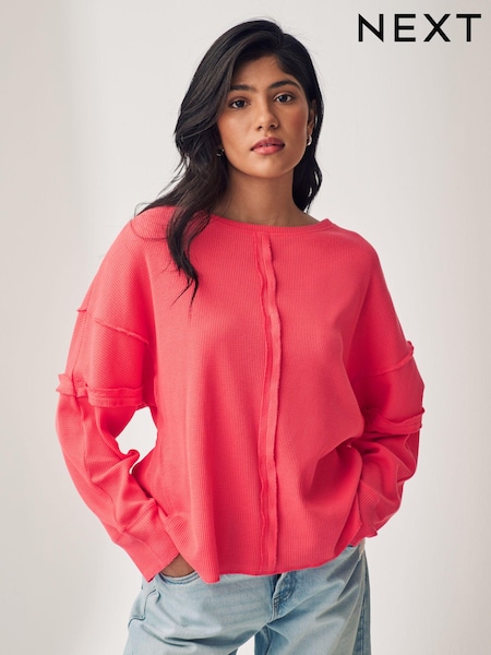 Rose - Seam Detail Waffle 100% Cotton Top (442973) | € 9
