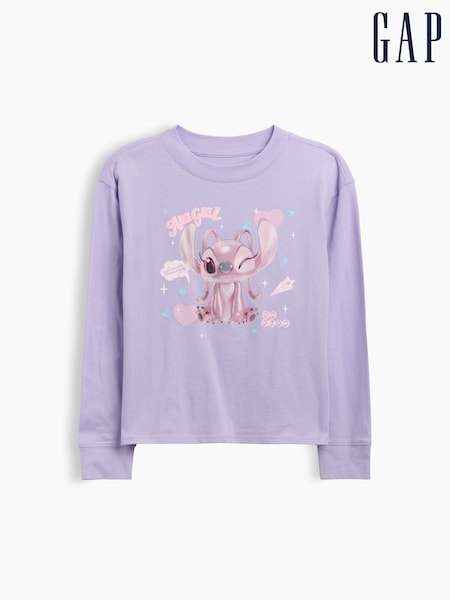 Purple - Gap Disney Lilo And Stitch Oversized Graphic T-shirt (4-13yrs)