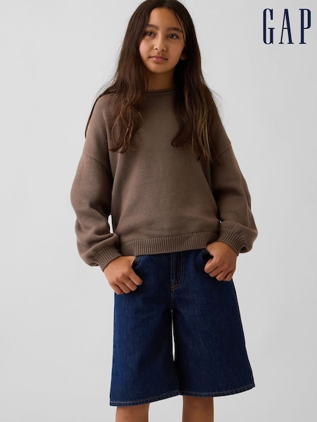 Brown - Gap Oversized Rolled Neck Jumper (4-13yrs)
