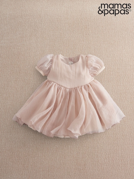 Pink - Mamas & Papas Bubble Sleeve Dress