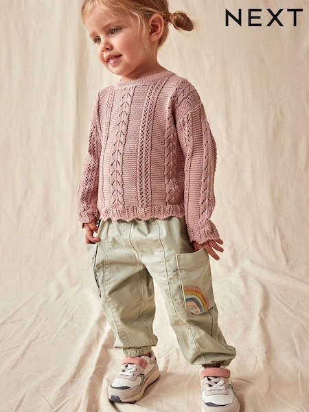 Sage zelena - Embroidered Cargo Trousers (3mths-7yrs) (443640) | € 12 - € 15