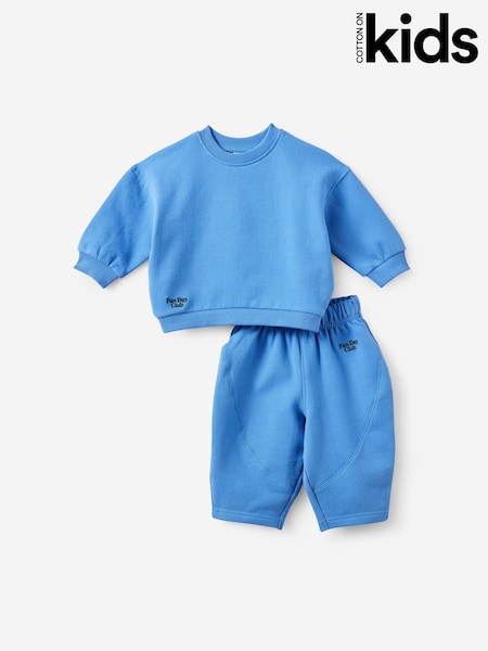 أزرق - Cotton On Baby Sweater & Joggers Set