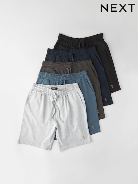 أسود/أزرق/رمادي فحمي Core - Regular Fit Lightweight Shorts 5 Pack (444330) | ‏30 ر.ع.‏