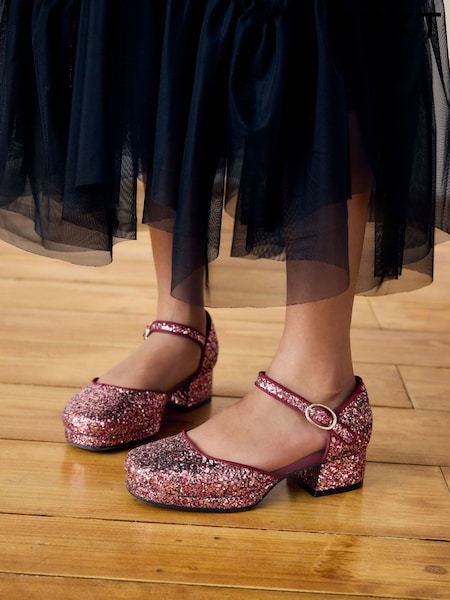 Purple Glitter Platform Heel Occasion Shoes (445106) | 93 QAR - 117 QAR