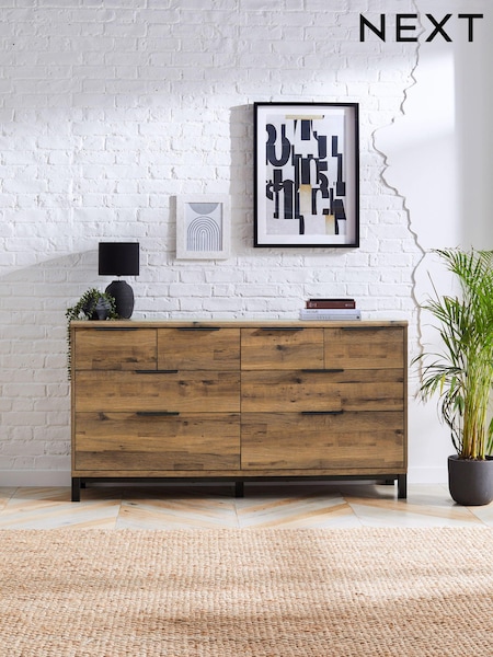 Dark Bronx Oak Effect 8 Drawer Chest of Drawers (445112) | €610