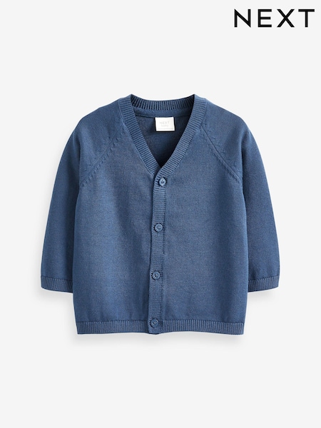 Navy Baby Knitted 100% Cotton Cardigan (0mths-3yrs) (445191) | €7 - €8