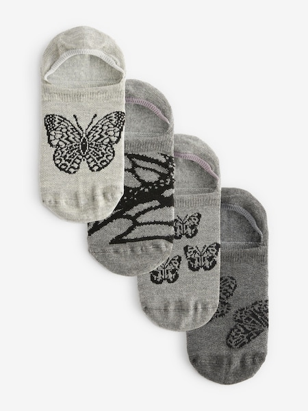 Monochrome Butterfly Invisible Socks 4 Pack (445267) | €6