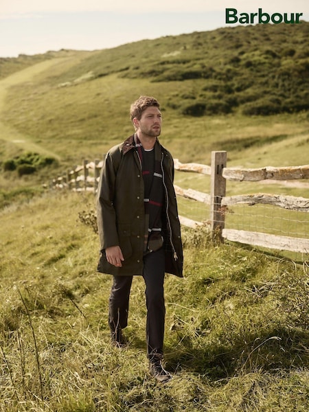 Barbour® Olive Green Border Waxed Jacket (445535) | €173