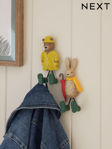 Set of 2 Multi Colour Rosie Rabbit and Bertie Bear Wall Hooks (445633) | €16