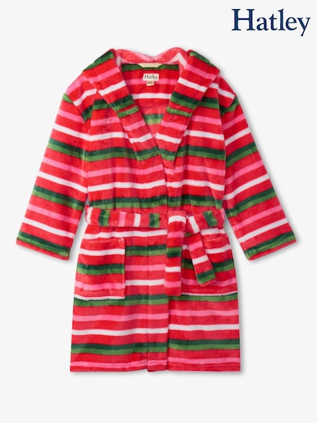 Hatley Green Candy Cane Striped Fleece Dressing Gown (445831) | €24